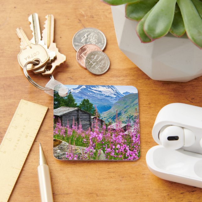 Flowers | Summer Matterhorn Switzerland Key Ring (Desk)