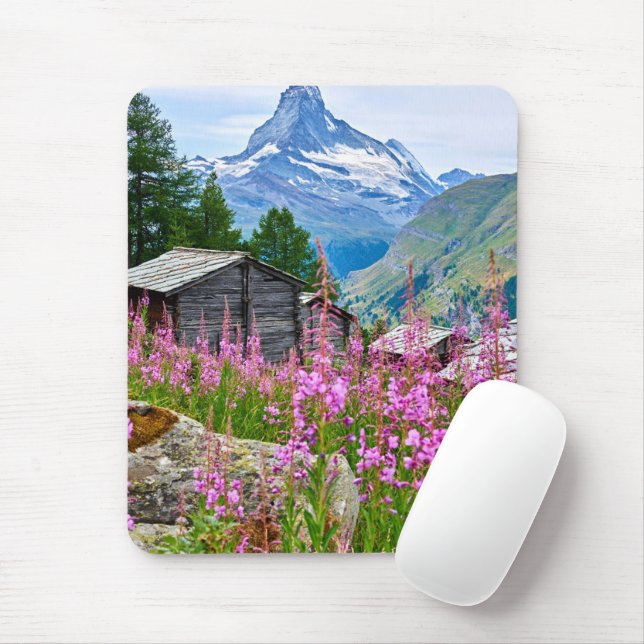 Flowers | Summer Matterhorn Switzerland Mouse Pad (With Mouse)