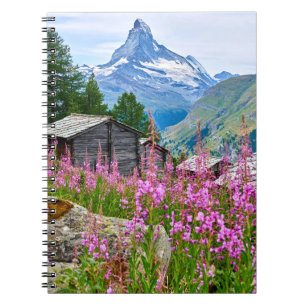 Flowers Summer Matterhorn Switzerland Notebook
