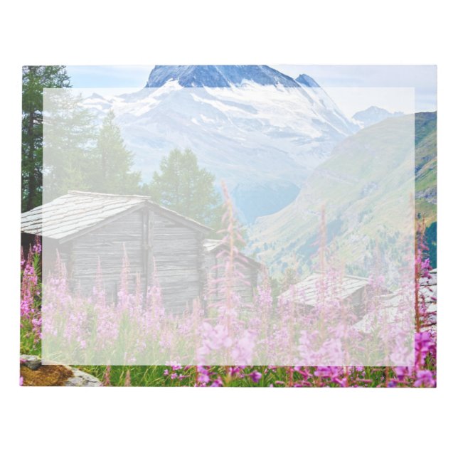 Flowers | Summer Matterhorn Switzerland Notepad (Front)