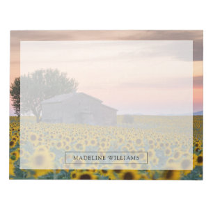 Flowers Sunflower Field Provence, France Notepad