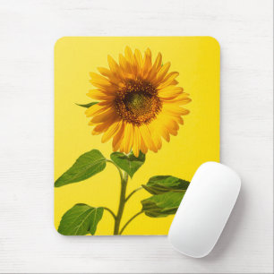 Flowers   Sunflower on Yellow Mouse Pad