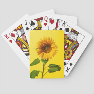 Flowers   Sunflower on Yellow Playing Cards