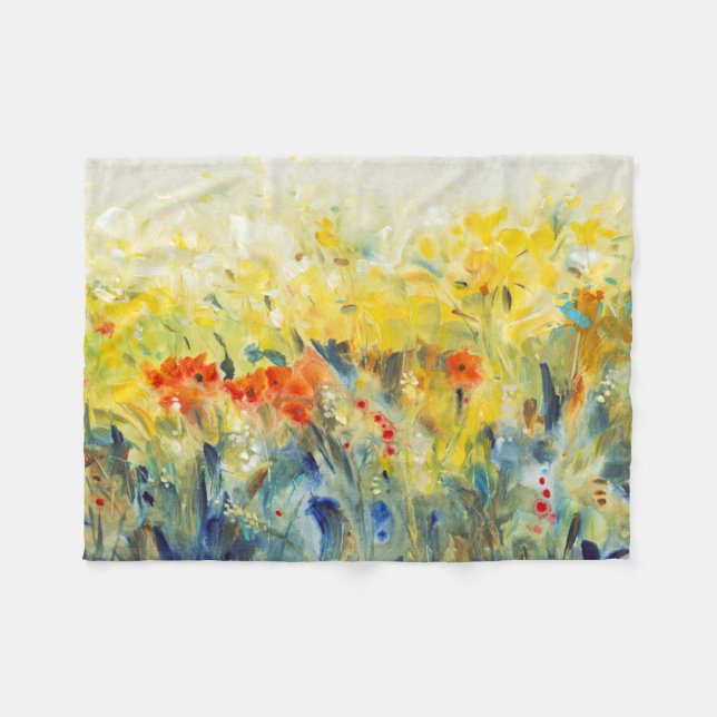 Flowers Sway II Fleece Blanket (Front (Horizontal))