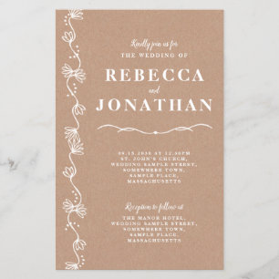 Flowers & Swirls Vintage Budget Wedding Invite Flyer