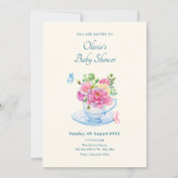 Flowers tea cup baby shower
