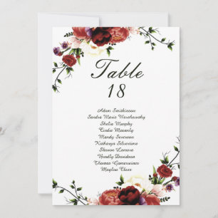 Flowers Terracotta Cream Burgundy Wedding Announcement