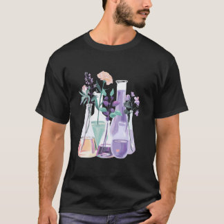 Flowers Test Tube Chemistry Student Science Teache T-Shirt