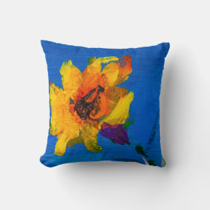 Flowers texture oil painting, Art Painted wildflow Cushion