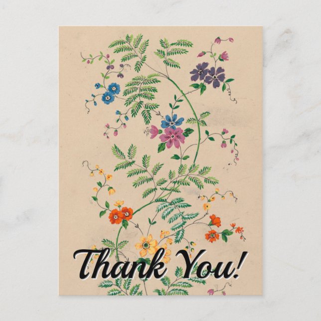 Flowers + "Thank You!" Postcard (Front)