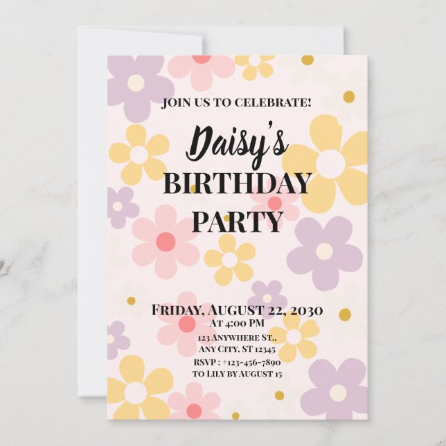 Flowers Theme Invitation (Front)