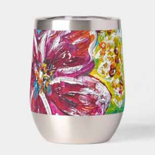 Flowers thermal wine tumbler