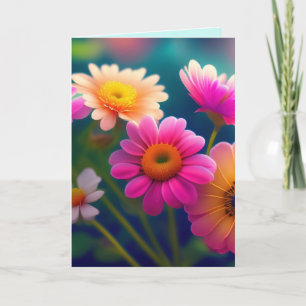 FLOWERS THINKING OF YOU CHEERFUL GREETING CARD