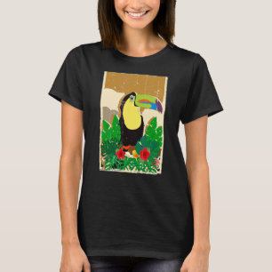 Flowers Tropical Bird Rainforest Animal  Floral To T-Shirt