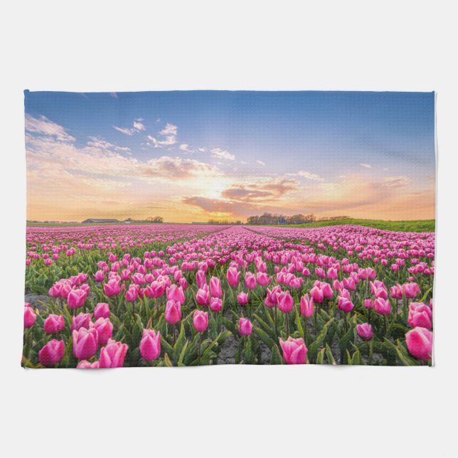 Flowers | Tulips South Holland, Netherlands Tea Towel (Horizontal)