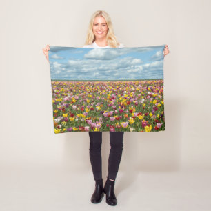 Flowers Tulips Willamette Valley Oregon Fleece Blanket