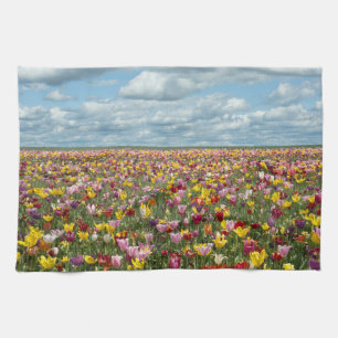 Flowers Tulips Willamette Valley Oregon Tea Towel