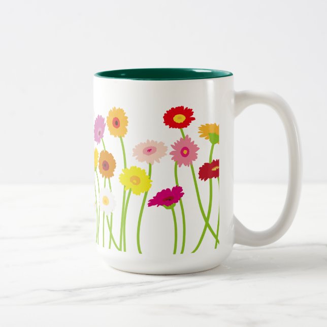 Flowers Two-Tone Coffee Mug (Right)