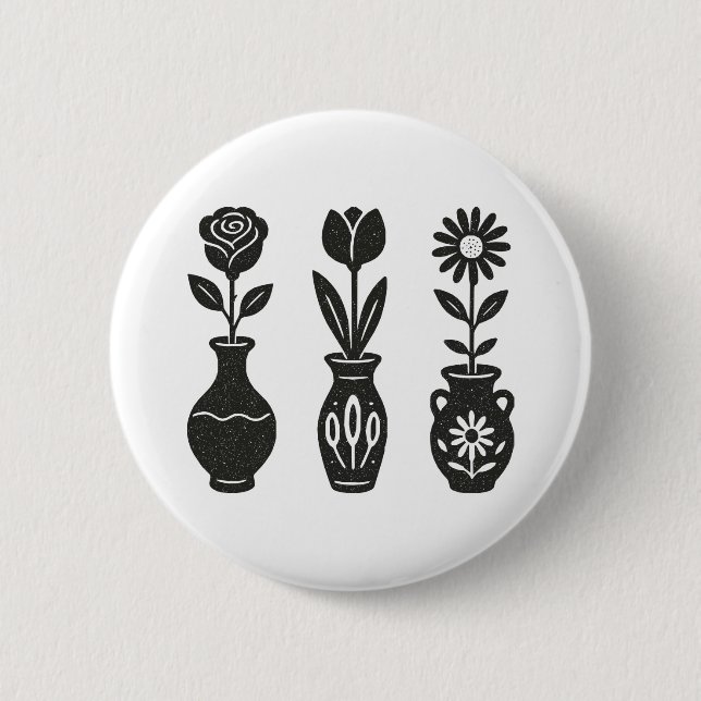 Flowers Vases 6 Cm Round Badge (Front)