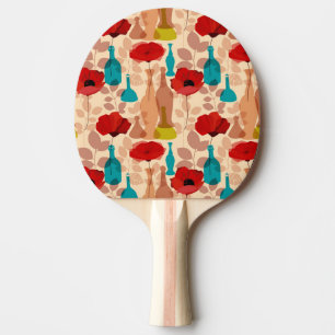 Flowers, vases and bottles pattern ping pong paddle