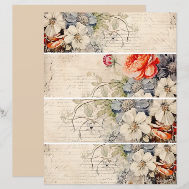 Flowers Vintage Collage 1 (Front/Back)