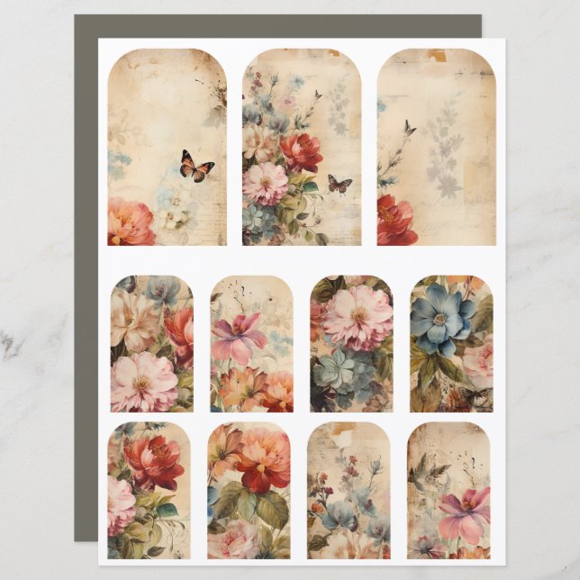 Flowers Vintage Collage 2 (Front/Back)