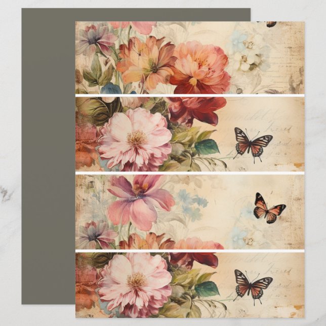 Flowers Vintage Collage 2 (Front/Back)