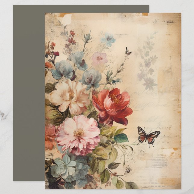 Flowers Vintage Collage 2b (Front/Back)