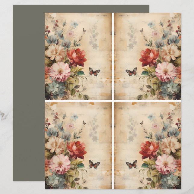 Flowers Vintage Collage 2b (Front/Back)