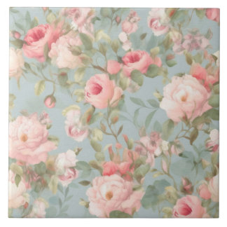 Flowers,vintage roses,pink roses  tile