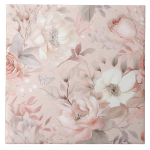 Flowers,vintage roses,pink roses tile