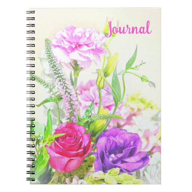 Flowers Vintage Stye Bouquet Journal Notebook (Front)