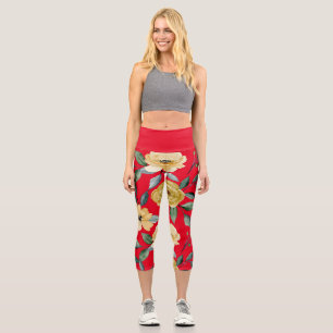Flowers Vintage Watercolor Cute  Capri Leggings