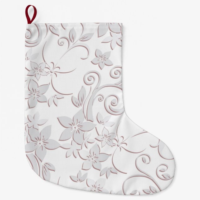 Flowers wall paper 1 large christmas stocking (Front)