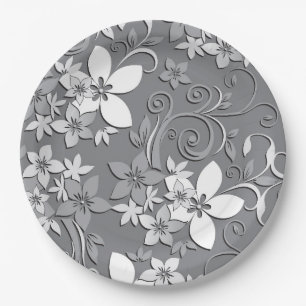 Flowers wall paper 2 paper plate