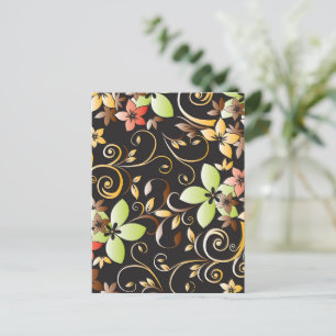 Flowers wall paper 4 holiday postcard
