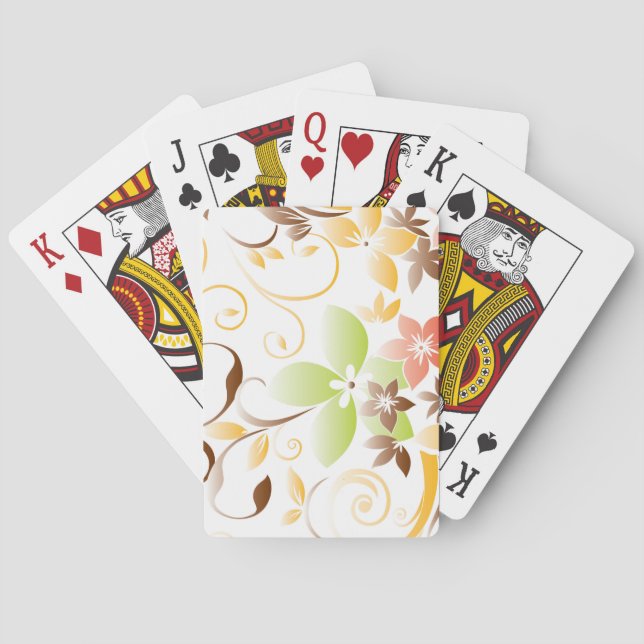 Flowers wall paper 5 playing cards (Back)
