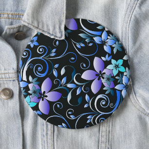 Flowers wall paper 6 cm round badge