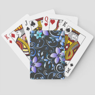 Flowers wall paper 6 playing cards