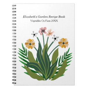 Flowers Watercolor Bouquet Floral Personalise Notebook