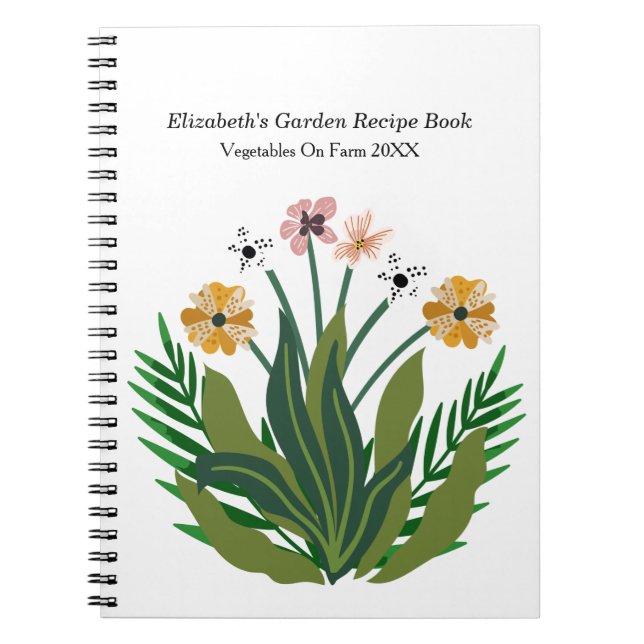 Flowers Watercolor Bouquet Floral Personalise  Notebook (Front)
