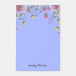 Flowers Watercolor - Custom Name Post-it Notes