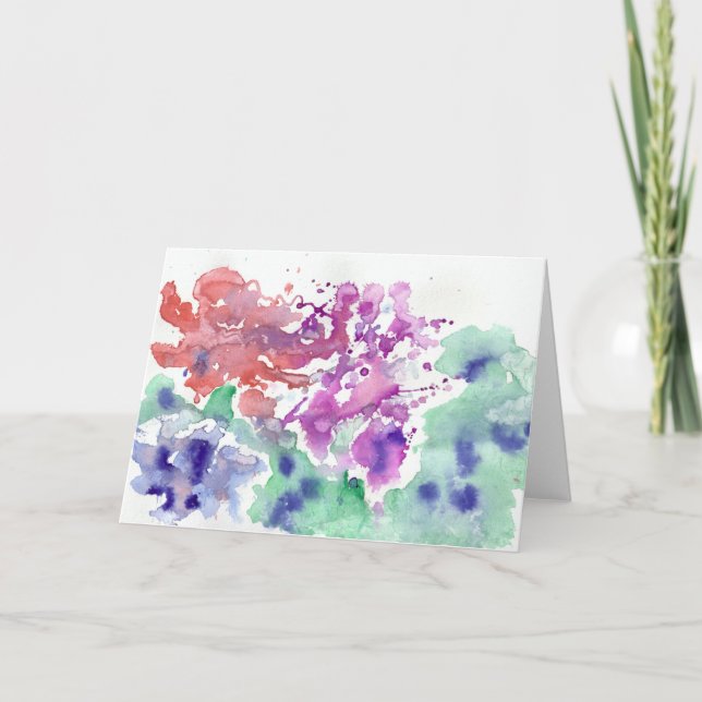 Flowers Watercolor Greeting Card (Front)