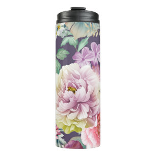 Flowers watercolor illustration. Big Set watercolo Thermal Tumbler