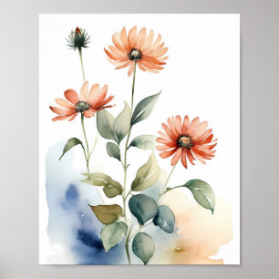 Flowers Watercolor Painting  Poster