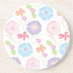 Flowers-Watercolor Soft Pink Elegant Coaster