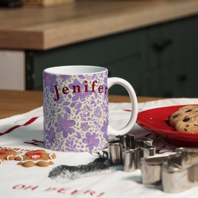 Flowers Watercolor Vector White Coffee Mug (Creator Uploaded)