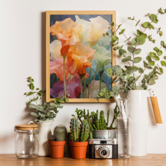 Flowers Watercolor Wipsy Datura Elegant Modern  Poster