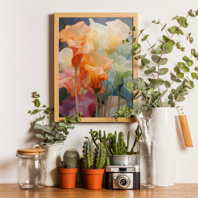 Flowers Watercolor Wipsy Datura Elegant Modern  Poster (Creator Uploaded)