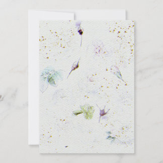 Flowers Wedding Invitation on Watercolor Paper Tex